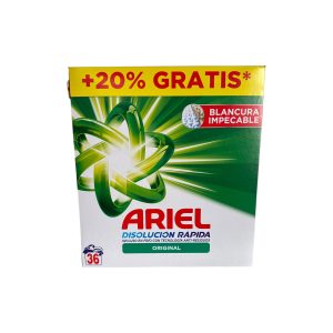 Ariel en Polvo 36 Lavados Maleta | Detergente Potente para Ropa Blanca y Color