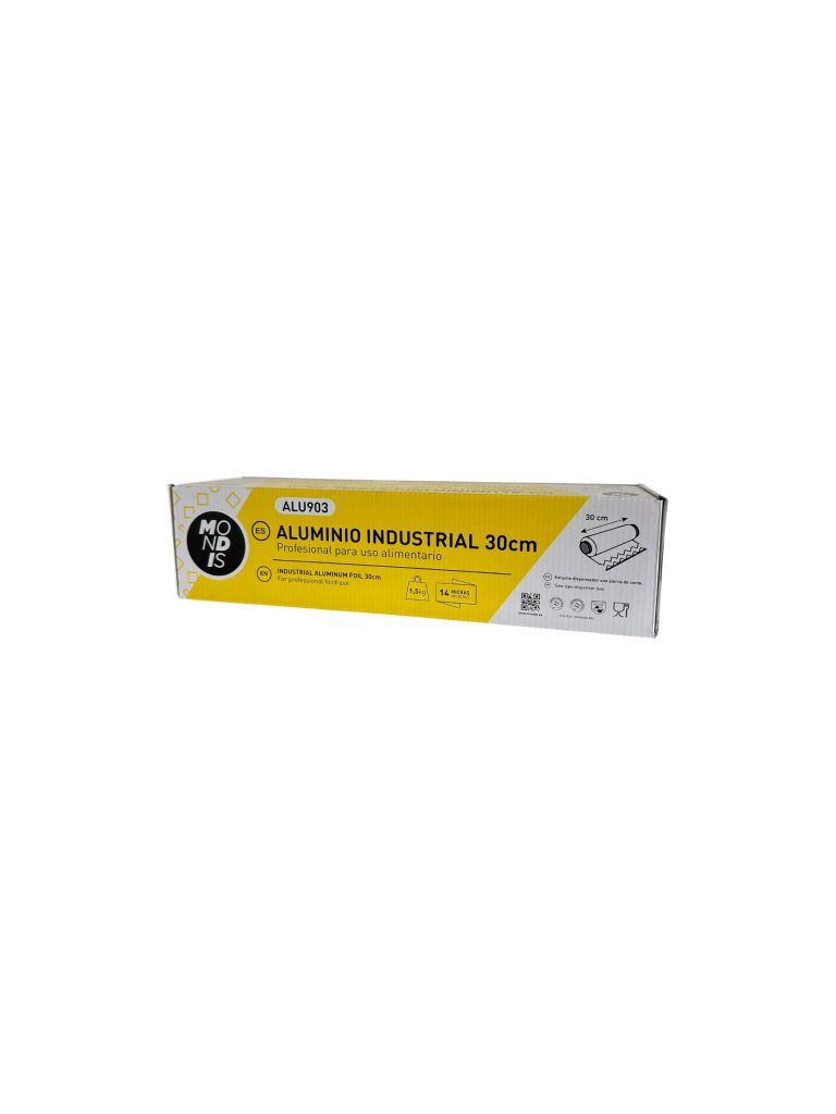 Aluminio Industrial 30 cm 1,5 kg | Papel Aluminio Profesional Uso Alimentario 14 Micras