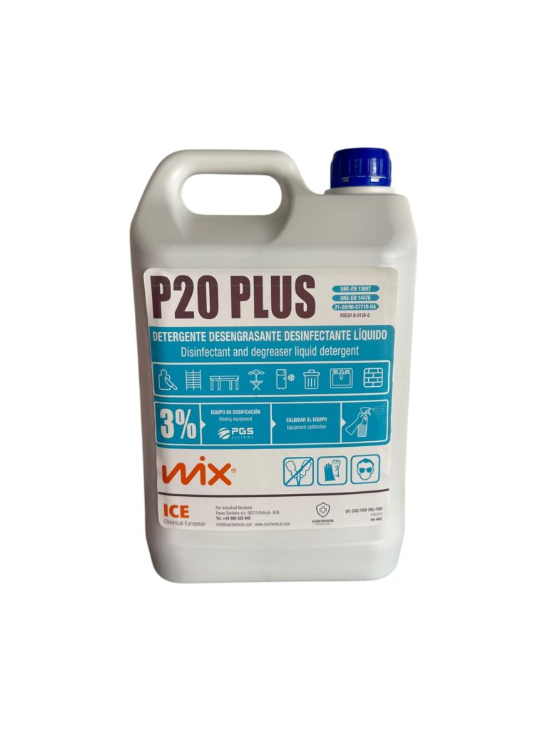 MIX P20 PLUS 5L | Detergente Desengrasante Desinfectante Superconcentrado para Industria Alimentaria