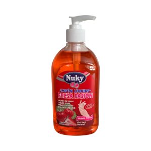 Nuky Jabón de Manos Fresa Pasión 500 ml | Hidratante y Protector para Piel Suave