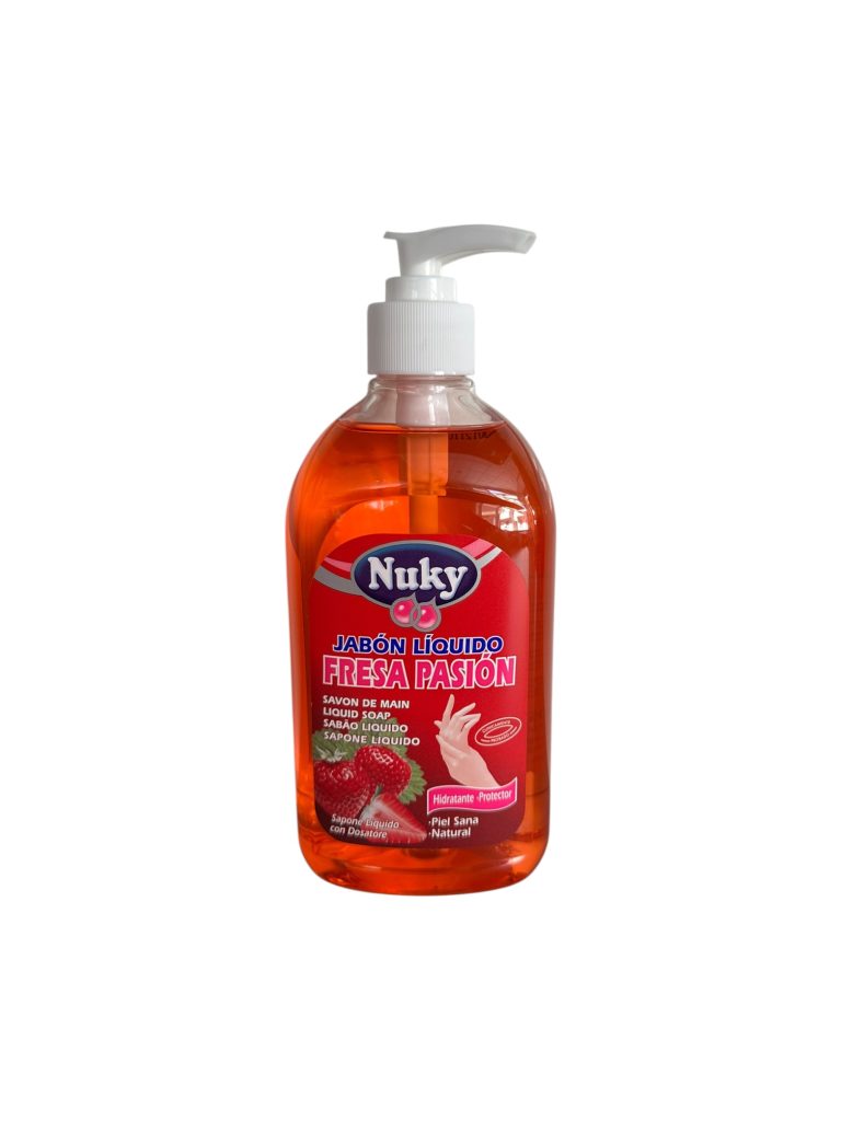 Nuky Jabón de Manos Fresa Pasión 500 ml | Hidratante y Protector para Piel Suave