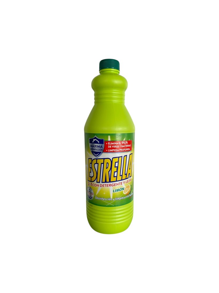 Lejía Estrella al Limón 1,5 L | Desinfectante Multiusos con Aroma Fresco para Hogar