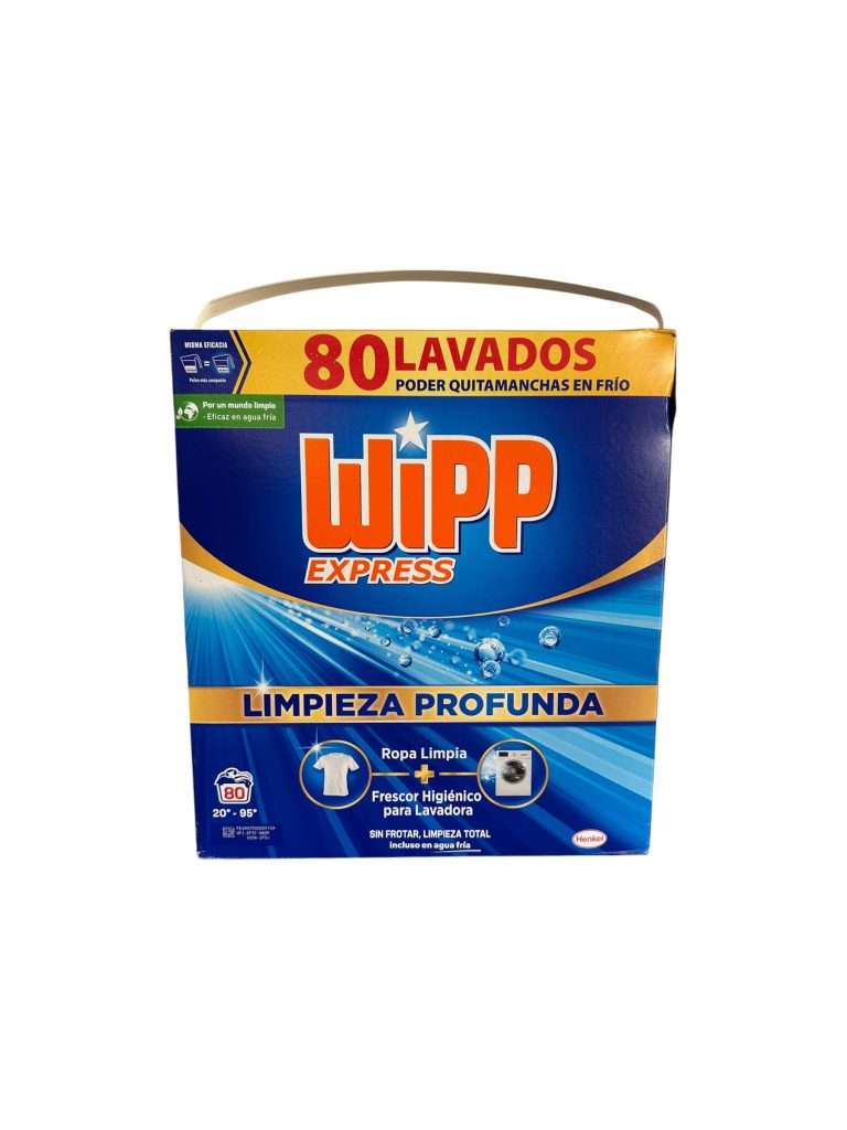 Wipp Express Detergente en Polvo 80 Lavados | Formato Maleta Limpieza Profunda