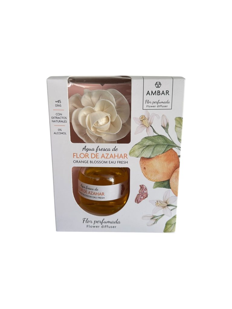 Flor Perfumada +45 Días Agua Fresca de Azahar | Ambientador Sólido de Larga Duración