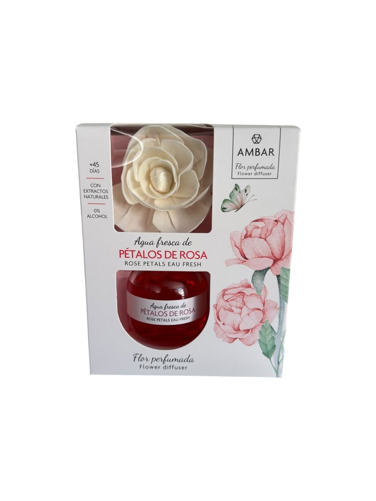 Flor Perfumada +45 Días Pétalos de Rosa | Ambientador Sólido de Larga Duración