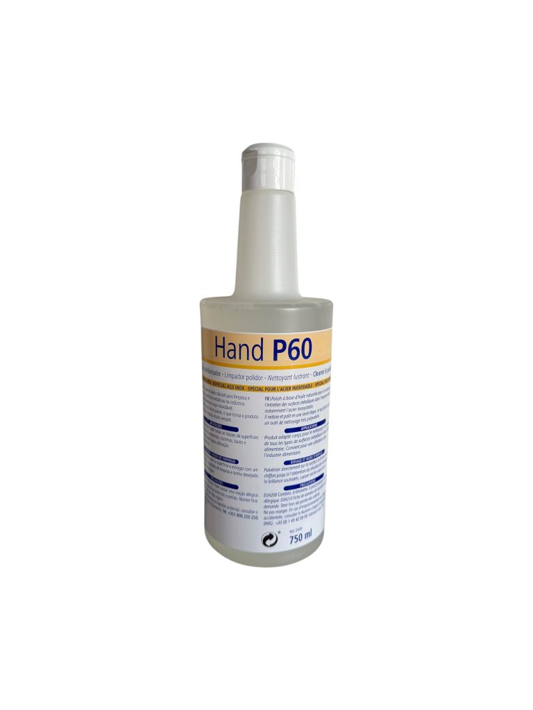 Hand P60 Limpiador Abrillantador 750 ml | Protector para Acero Inoxidable | Apto para Industria Alimentaria