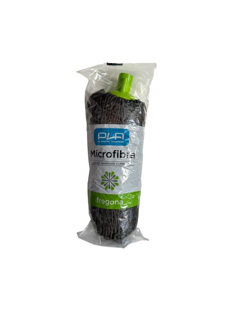 Fregona de Microfibra Negra Trenzada | Alta Absorción y Resistencia Profesional