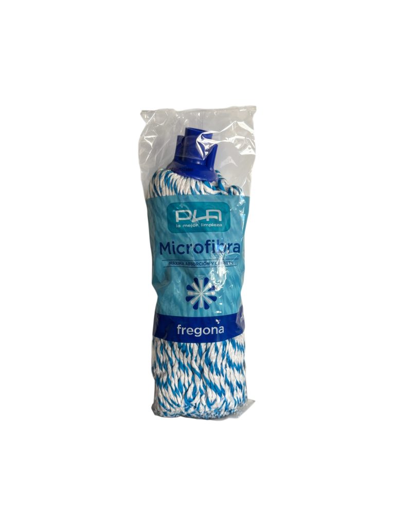 Fregona de Microfibra Trenzada Azul y Blanca | Alta Absorción y Resistencia Profesional