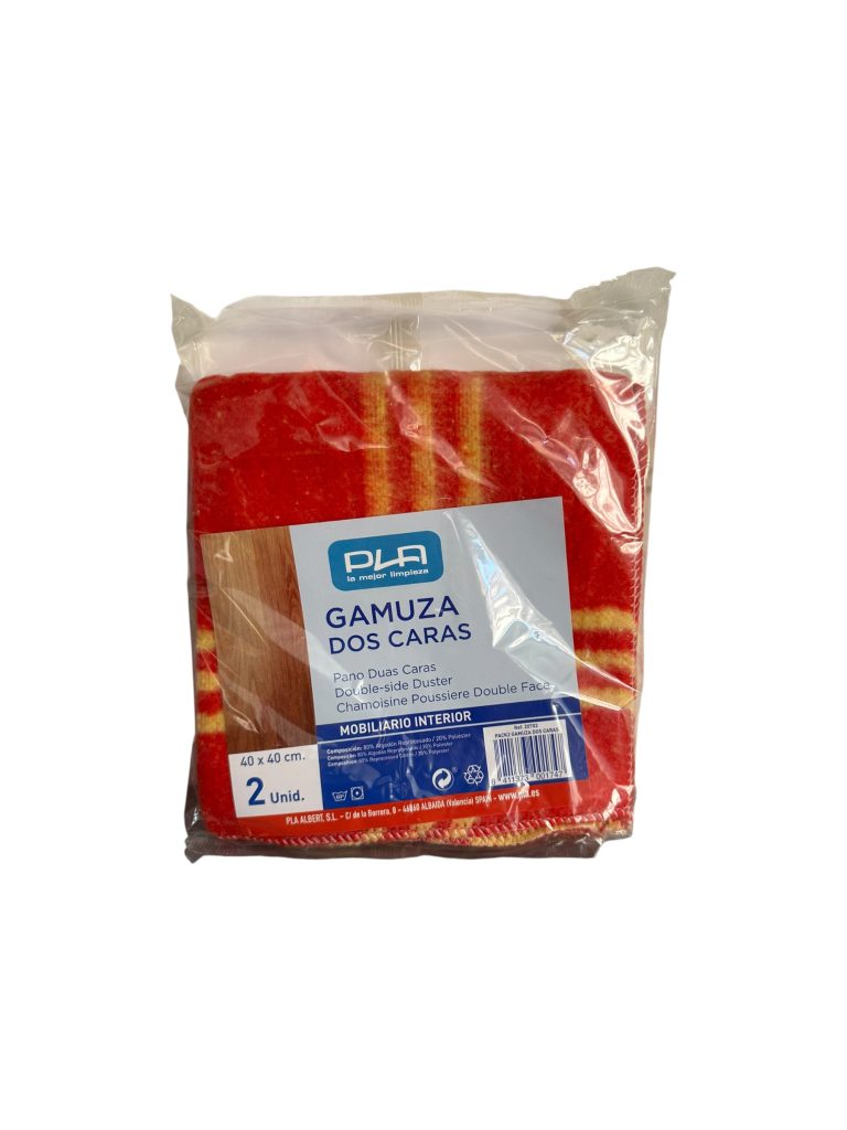 Gamuzas de Microfibra Doble Cara PLA 40x40 | Pack 2 Unidades para Mobiliario Interior