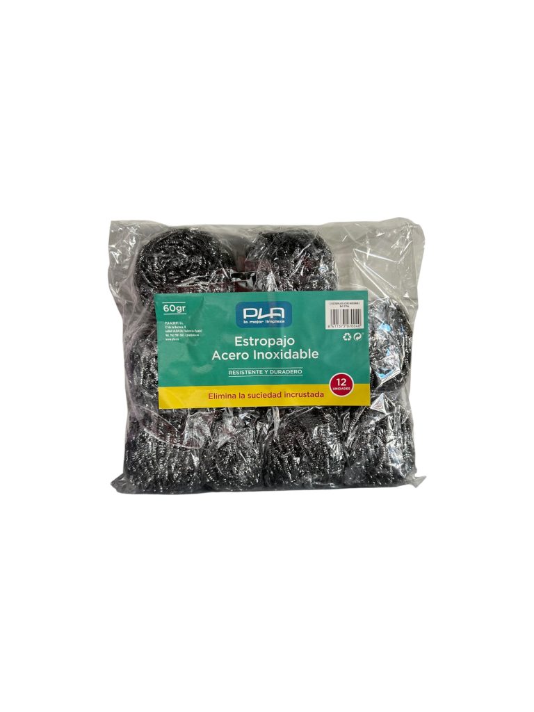 Estropajo Nanas 60 Gramos Pack 12 Unidades | Lana de Acero para Limpieza Profesional