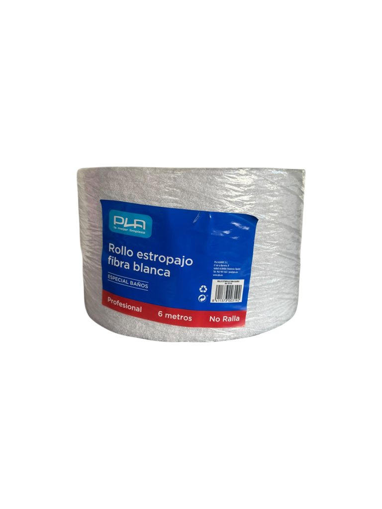 Rollo Estropajo Blanco 6 Metros Especial NO RAYA | Fibra Suave para Limpieza Delicada y Profesional