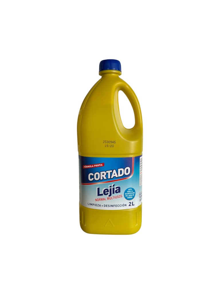Lejía Cortado 2 Litros | Lejía Multiusos Desinfectante para Suelos, Baños y Superficies Lavables