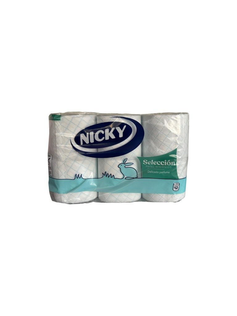 Papel Higiénico Nicky Azul 3 Capas | Pack 12 Rollos Suavidad y Resistencia
