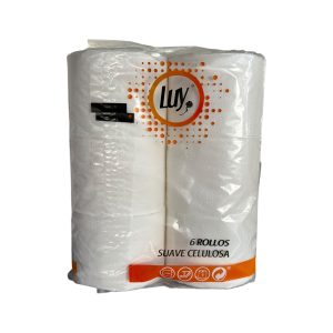 Papel Higiénico Luy 2 Capas 50 m | Pack 6 Rollos Higiénico Doméstico Suave y Resistente