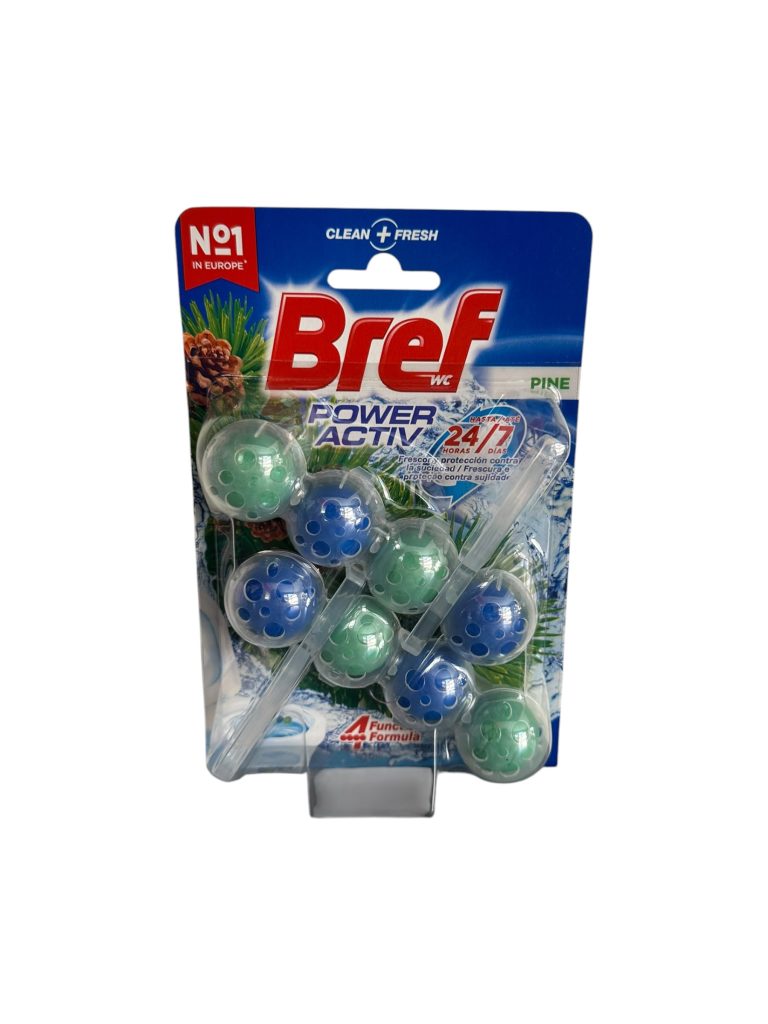 Bref Power Active Pine Colgador WC 2 Uds | Limpiador y Desodorante para Inodoro