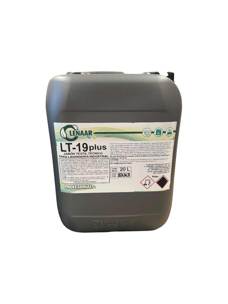 LT-19 Plus Jabón Natural | Detergente Líquido Profesional para Lavandería Industrial de Baja y Media Temperatura