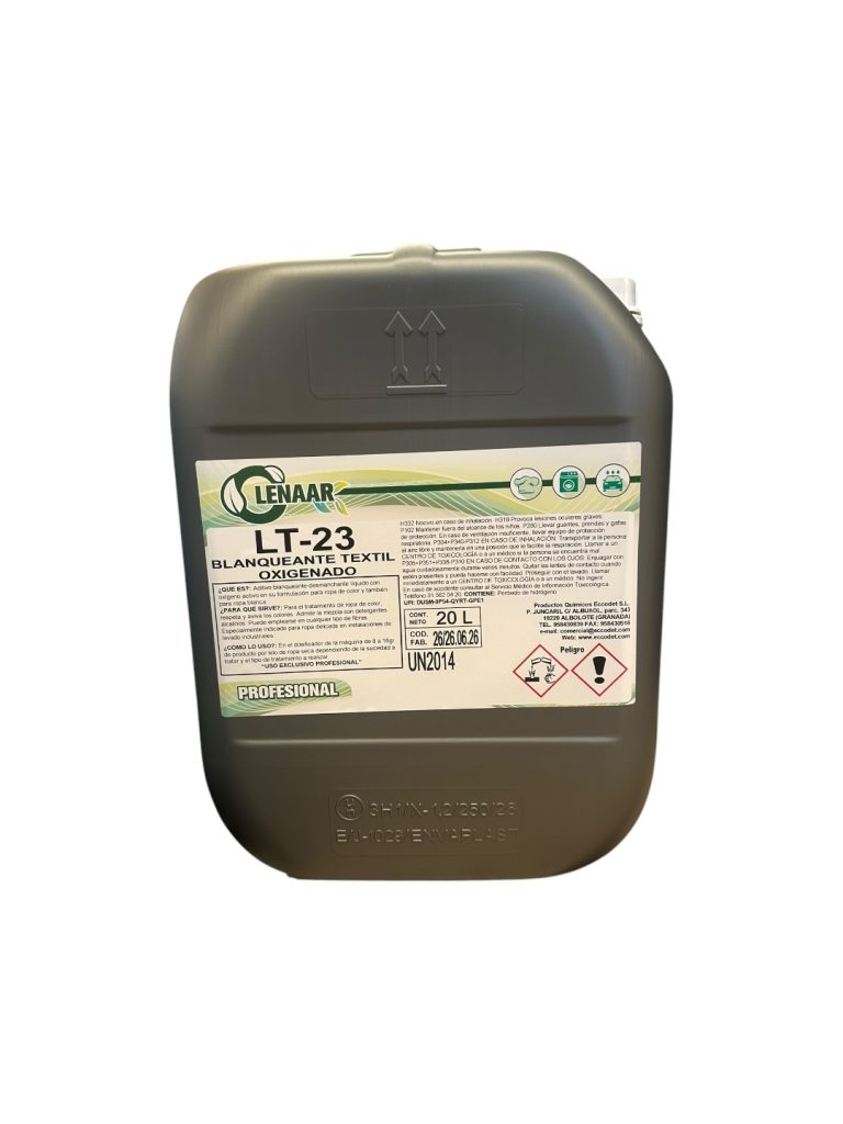 LT-23 Blanqueante Oxigenado | Blanqueador Profesional para Ropa de Color en Lavandería Industrial