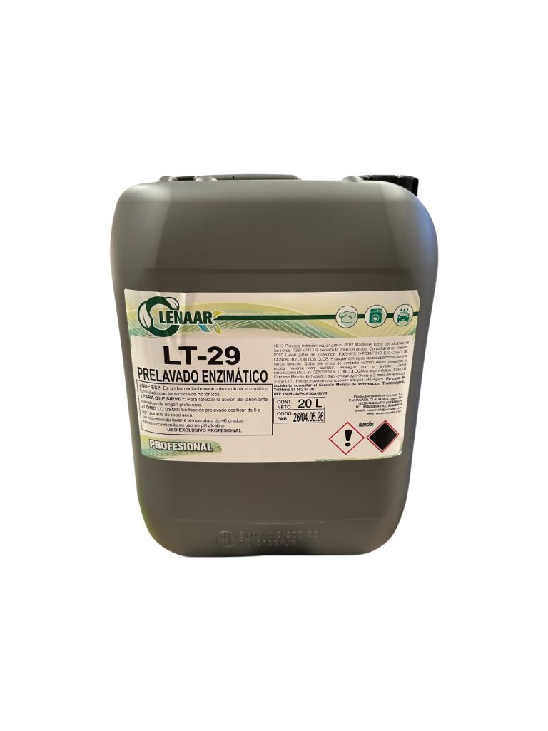LT-29 Aditivo Enzimático para Prelavado y Lavado | Humectante Enzimático Profesional para Lavandería Industrial