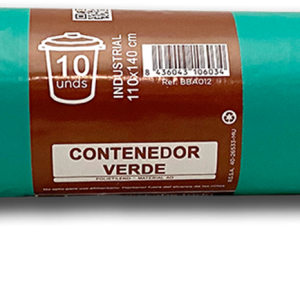Bolsa de Basura Industrial Verde 110x140 cm Galga 130 | Para Cubos de 240 Litros