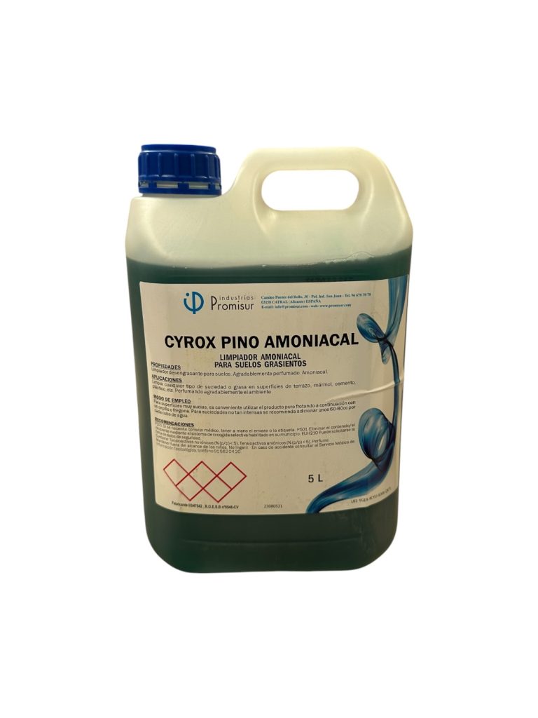 CYROX Pino Amoniacal 5 Litros | Detergente Líquido Amoniacal Multiusos de Alto Poder Limpiador