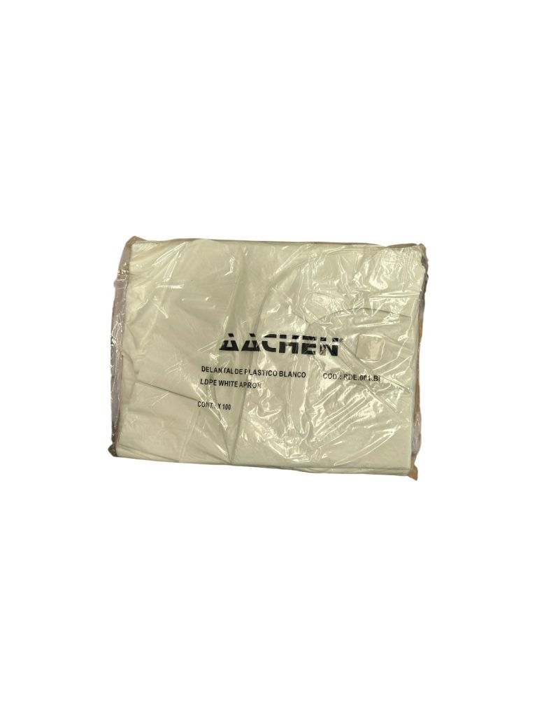 Delantal de Plástico Desechable 80 x 125 cm para Industria Alimentaria | Apto para Uso Alimentario | Paquete de 100 Unidades