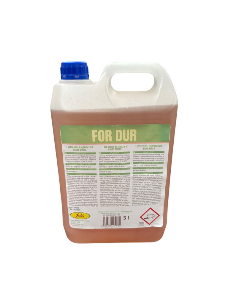 FOR DUR 5 y 20 Litros | Detergente Lavavajillas Automático para Aguas Duras
