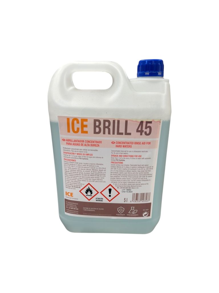 ICE BRILL 45 | Abrillantador Concentrado para Lavavajillas Automático en Aguas Duras