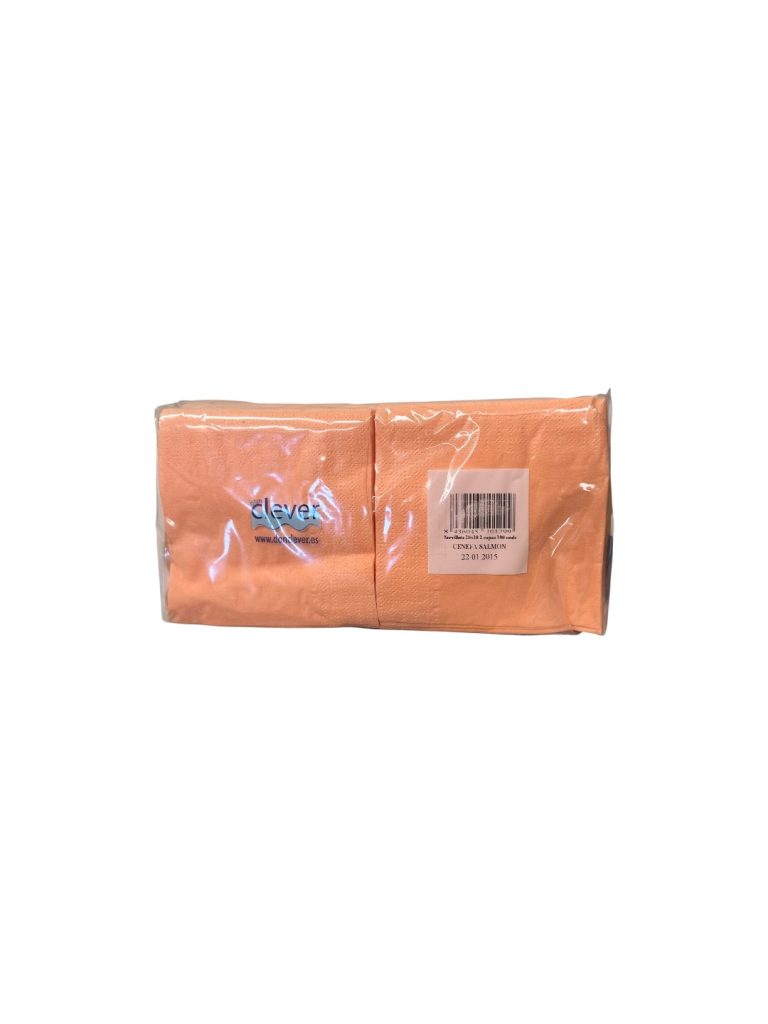 Servilletas Naranjas 20x20 cm | 2 Capas | Celulosa Virgen Microgofrada | Paquete de 100 Unidades