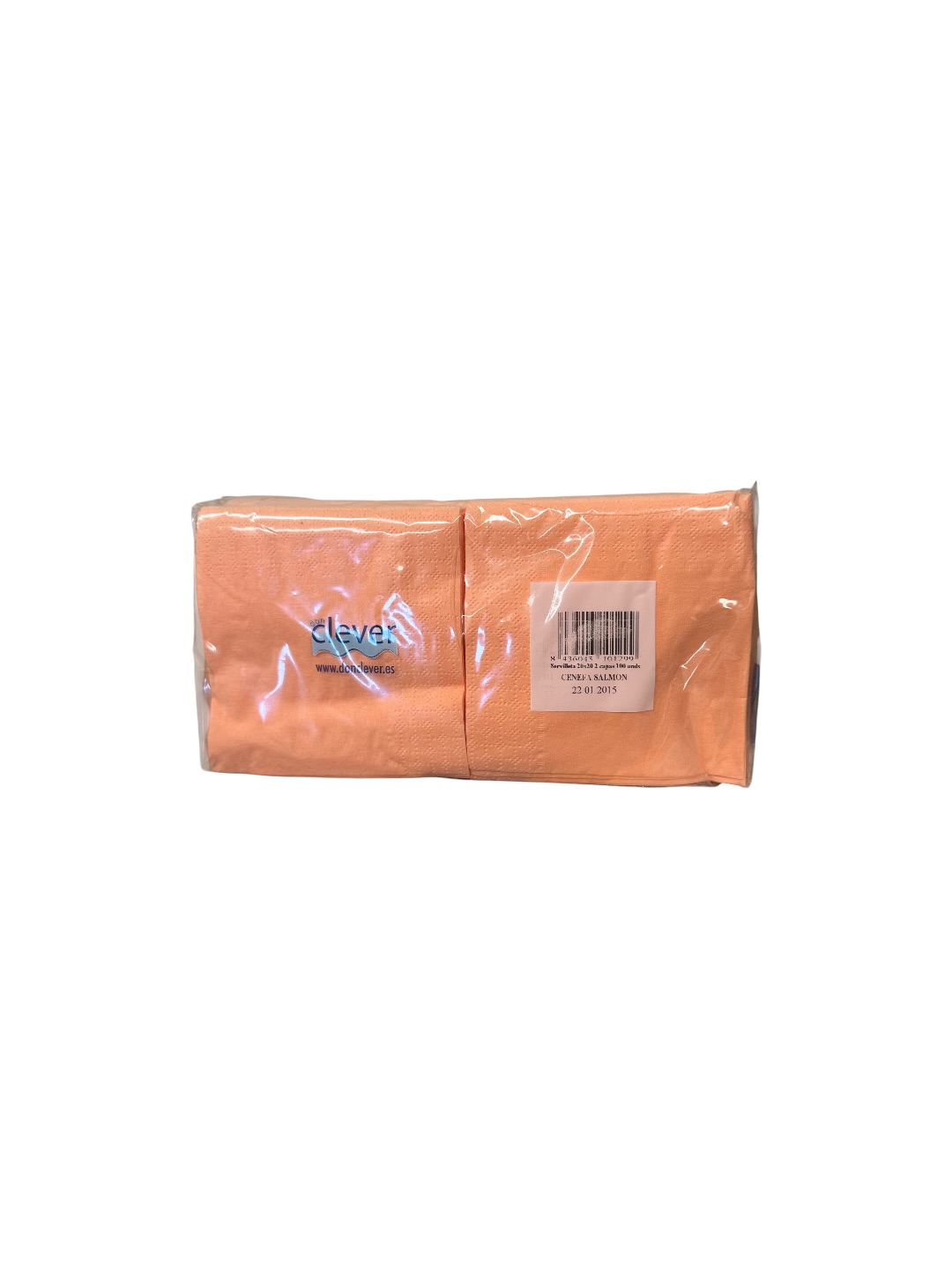 Servilletas Naranjas 20x20 cm | 2 Capas | Celulosa Virgen Microgofrada | Paquete de 100 Unidades